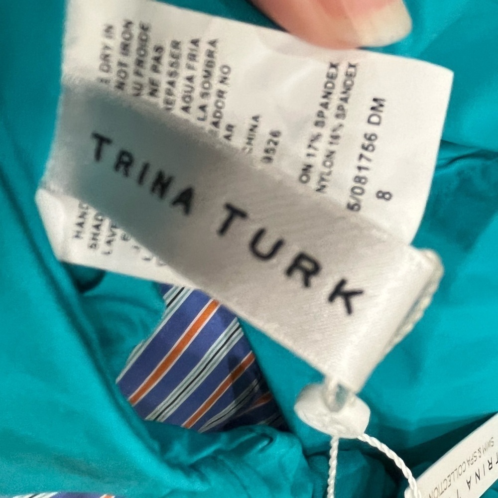 Trina Turk Monaco padded one shoulder Bikini Top Size 8 NEW summer pool beach - Picture 8 of 8
